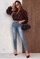 Spodnie jeansowe skinny Break Rules niebieskie