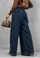 Spodnie jeansowe wide leg z paskiem Amber Chapter niebieskie