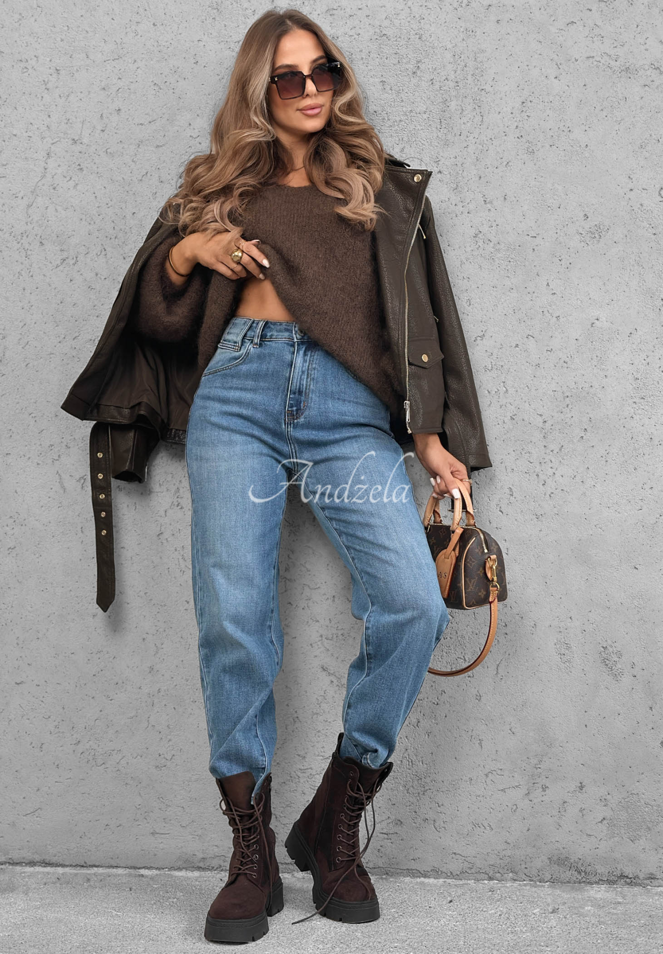 Spodnie jeansowe mom fit Quiet Days niebieskie