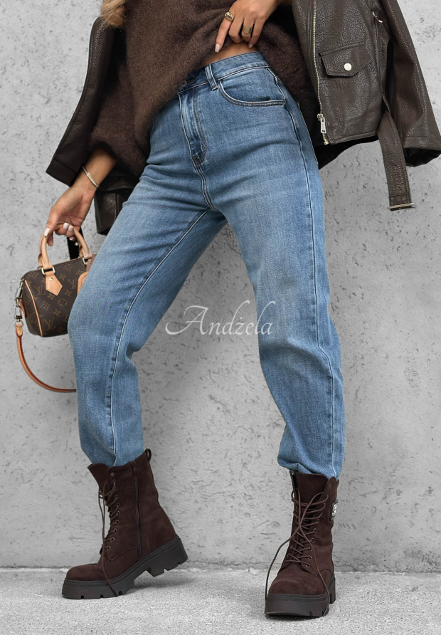 Spodnie jeansowe mom fit Quiet Days niebieskie