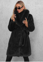 Płaszcz z futerkiem i paskiem Cloud Cuddle beżowy