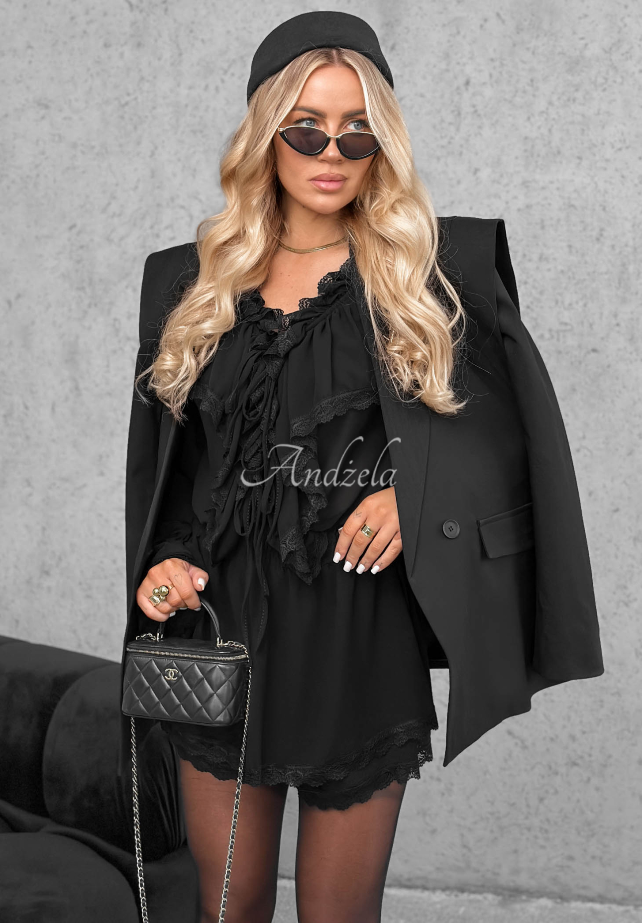 Say It Slowly Black Jumpsuit with Ruffles and Lace