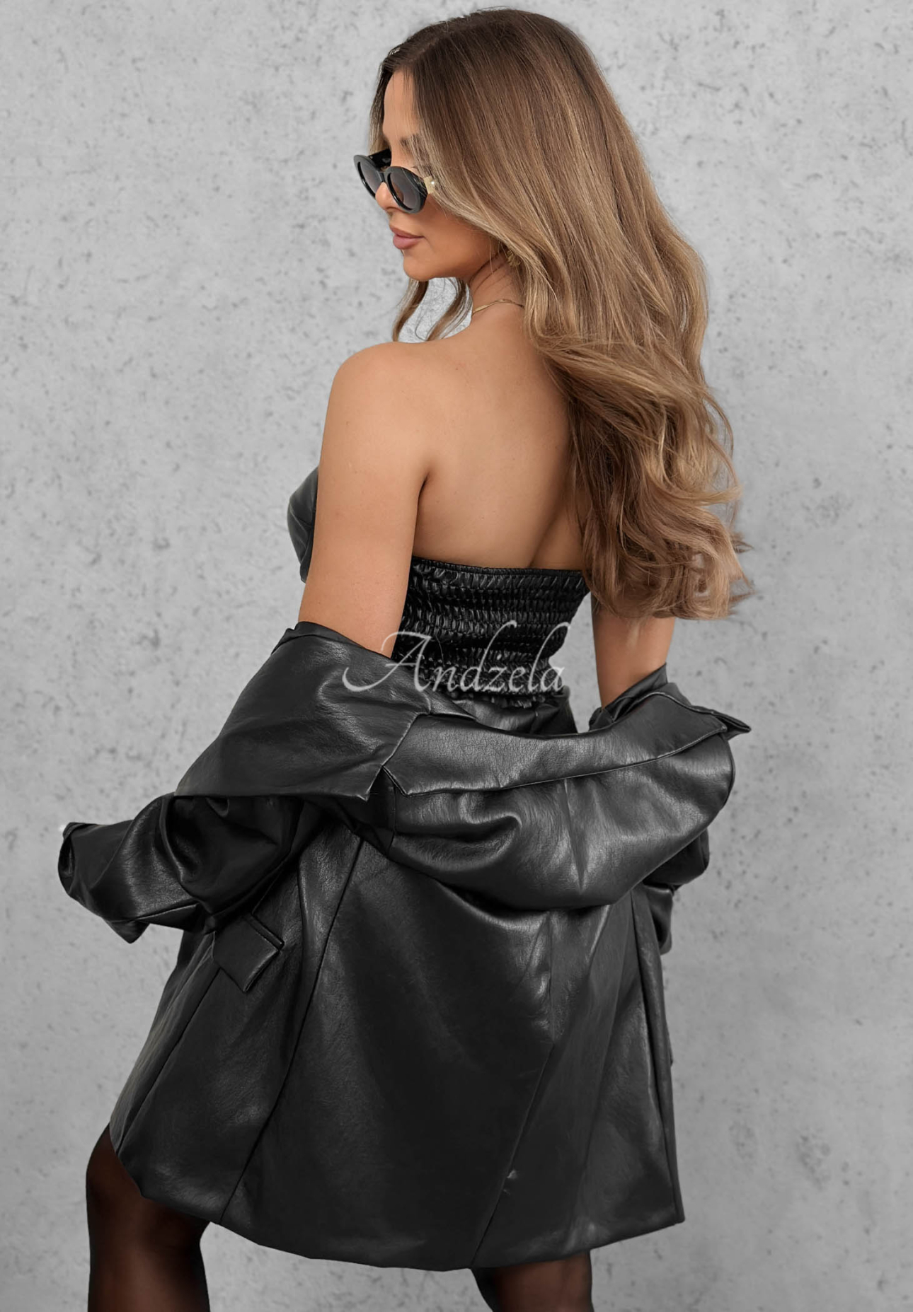 Dangerous Darling Short Black Leather Corset Top