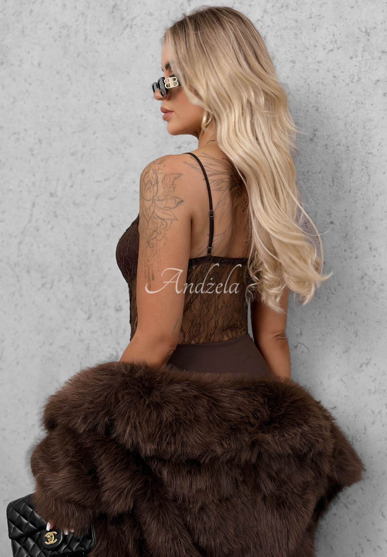 Bad Romance Chocolate-Colored Lace Bodysuit with Straps