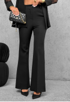 Elegancki komplet marynarka z koronką i spodnie Noir Elegance czarny