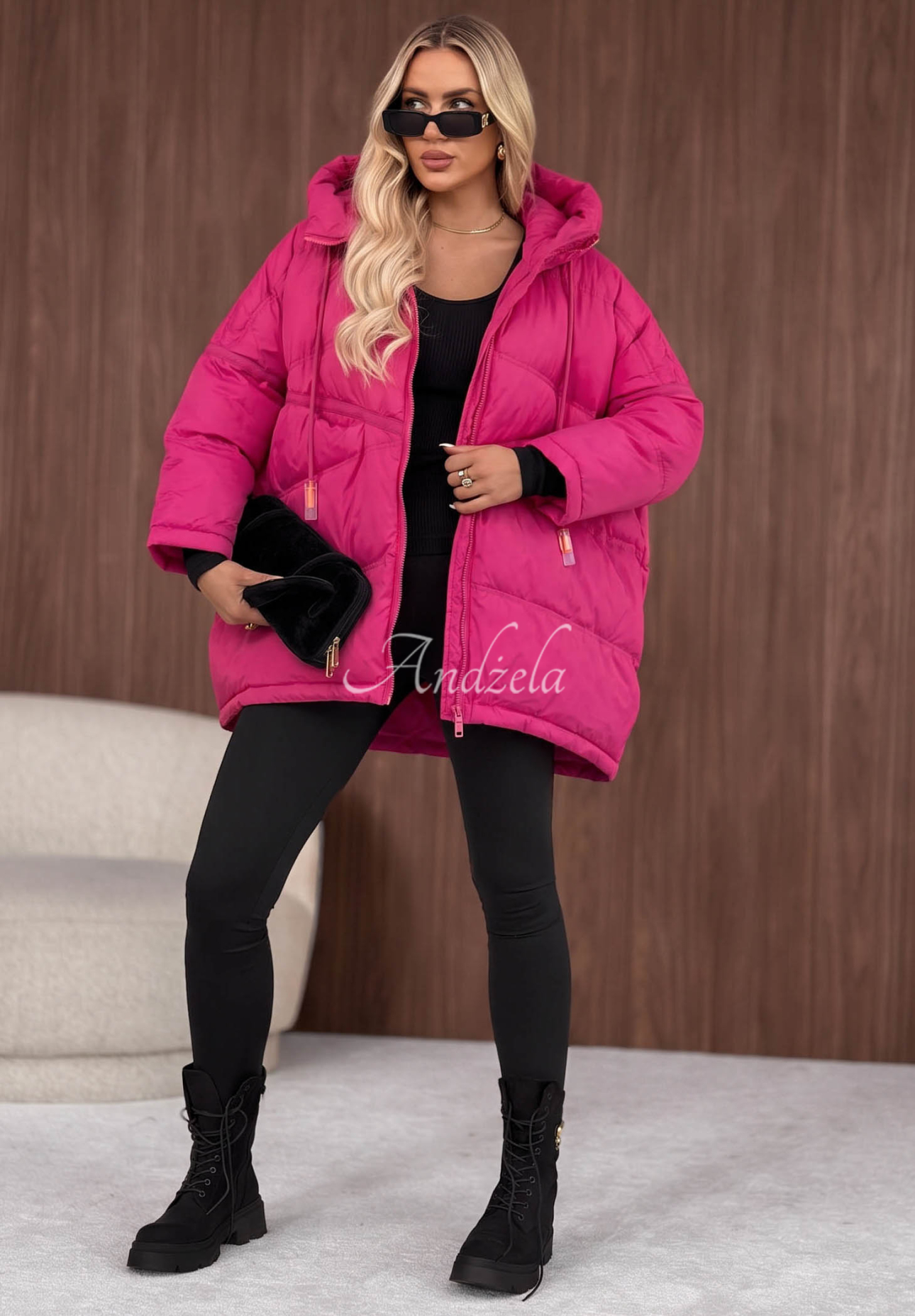 Coldest Of Times Fuchsia Hooded Down Jacket