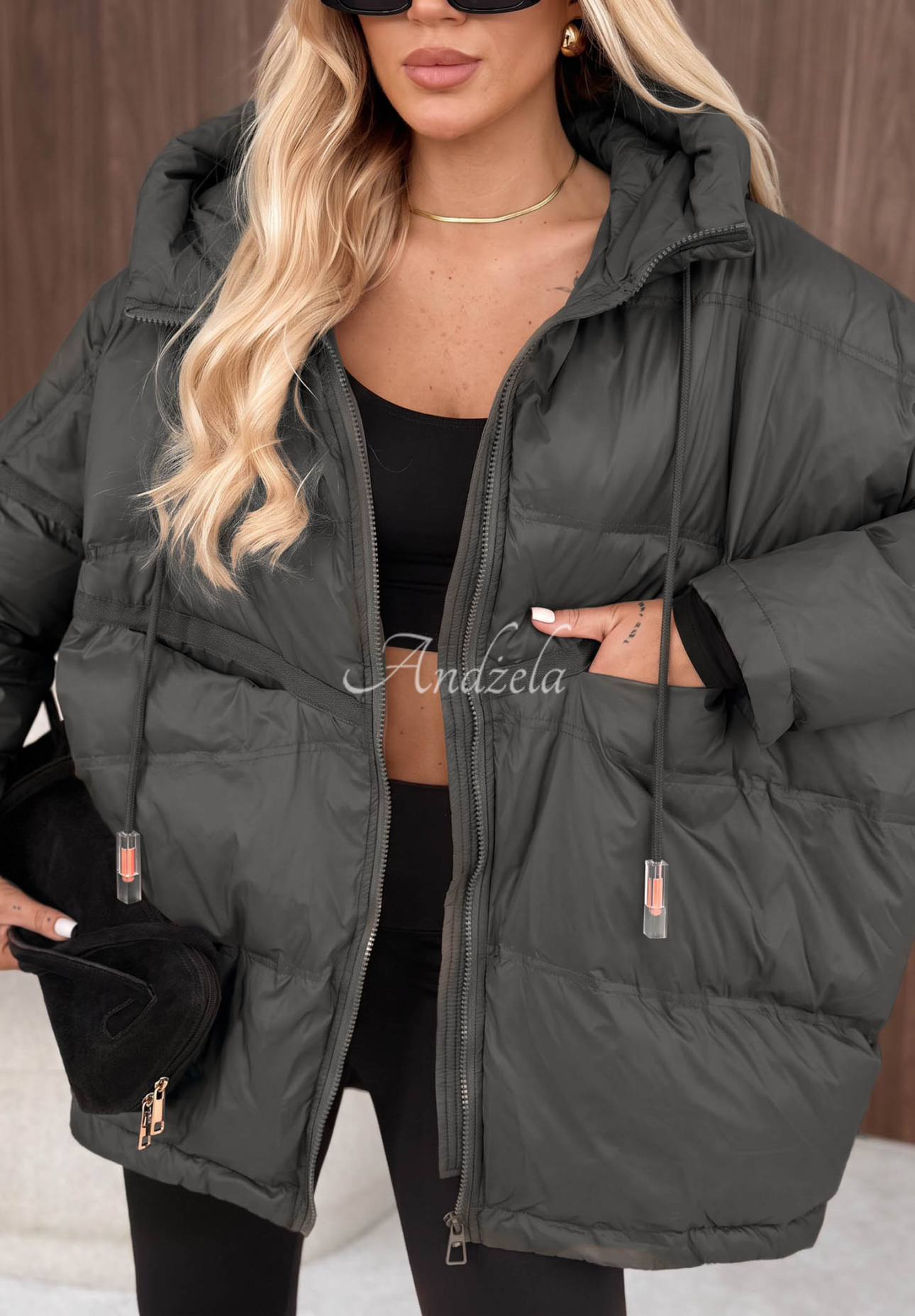 Coldest Of Times Gray Hooded Down Jacket