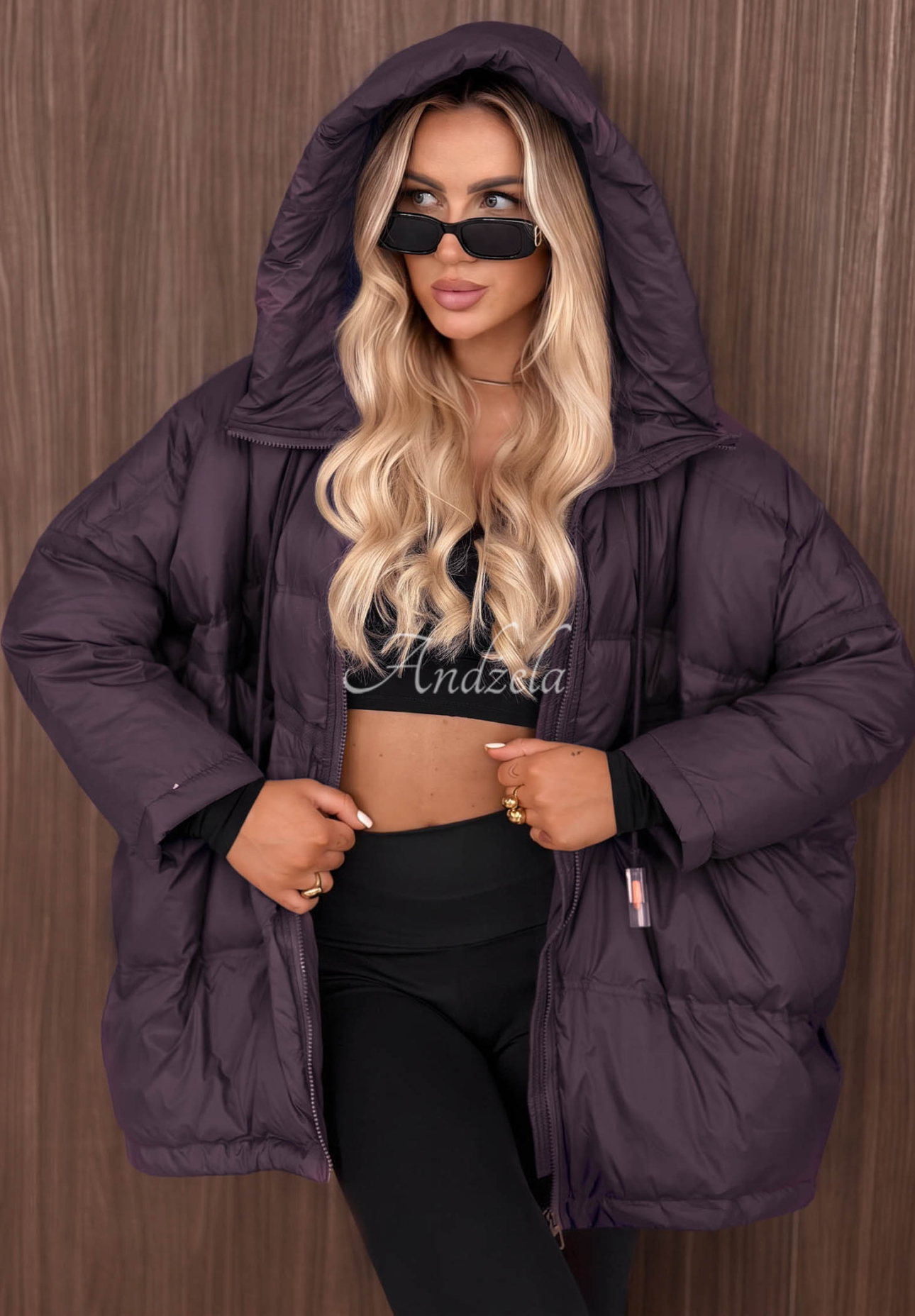 Coldest Of Times Blueberry-Colored Hooded Down Jacket