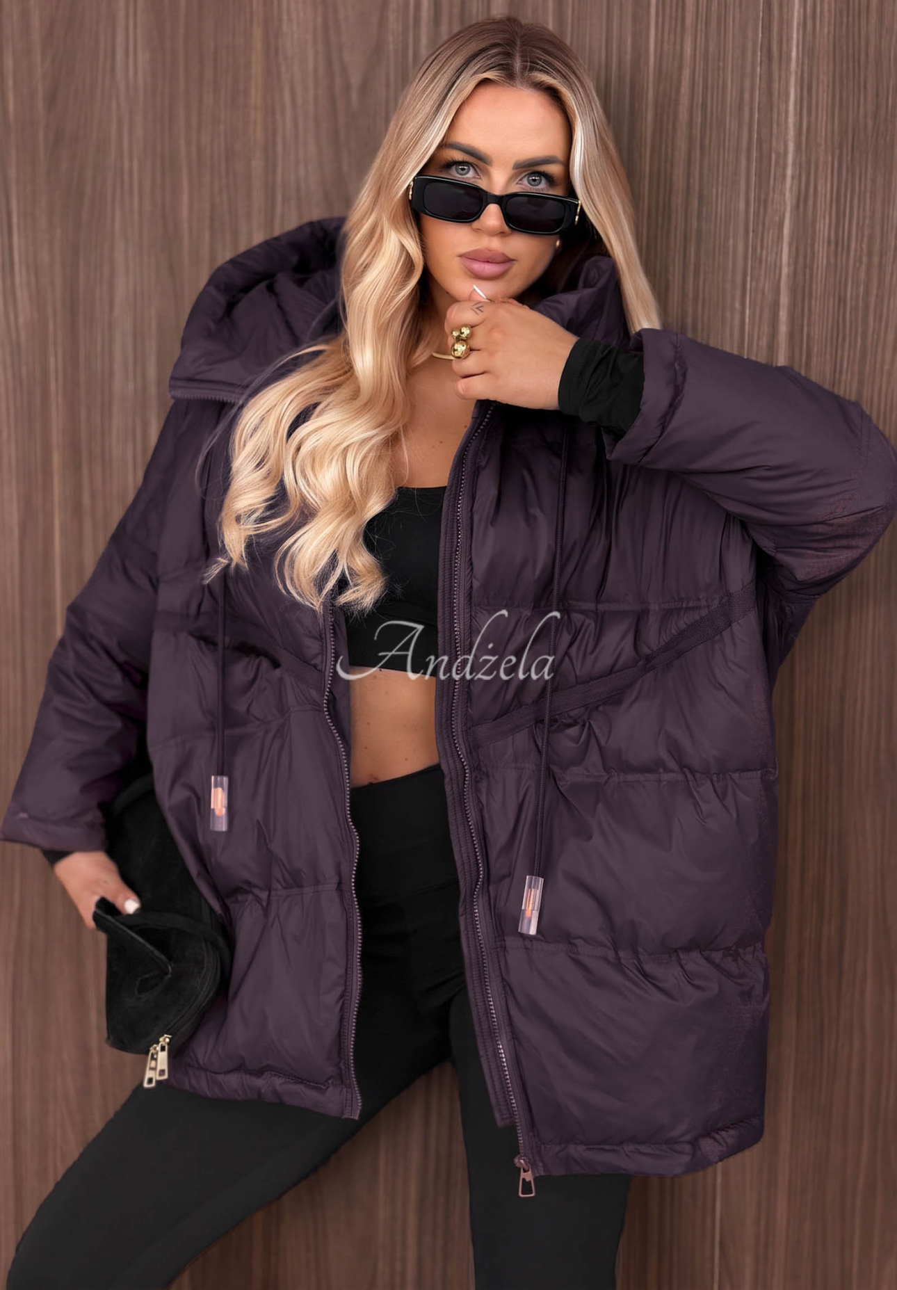 Coldest Of Times Blueberry-Colored Hooded Down Jacket