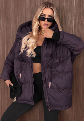 Coldest Of Times Blueberry-Colored Hooded Down Jacket
