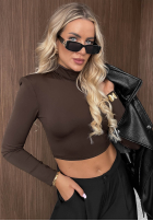Krótka bluzka longsleeve Sassy Muse czarna