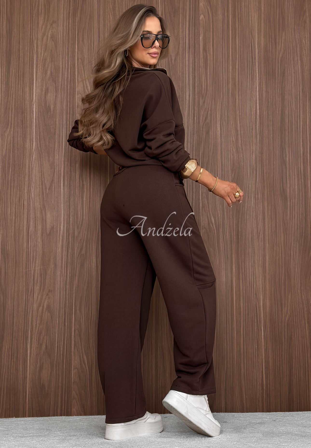 Sunday Cozy Chocolate Cotton Sweatsuit Set