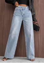 Spodnie jeansowe wide leg Daily Blues jasnoniebieskie