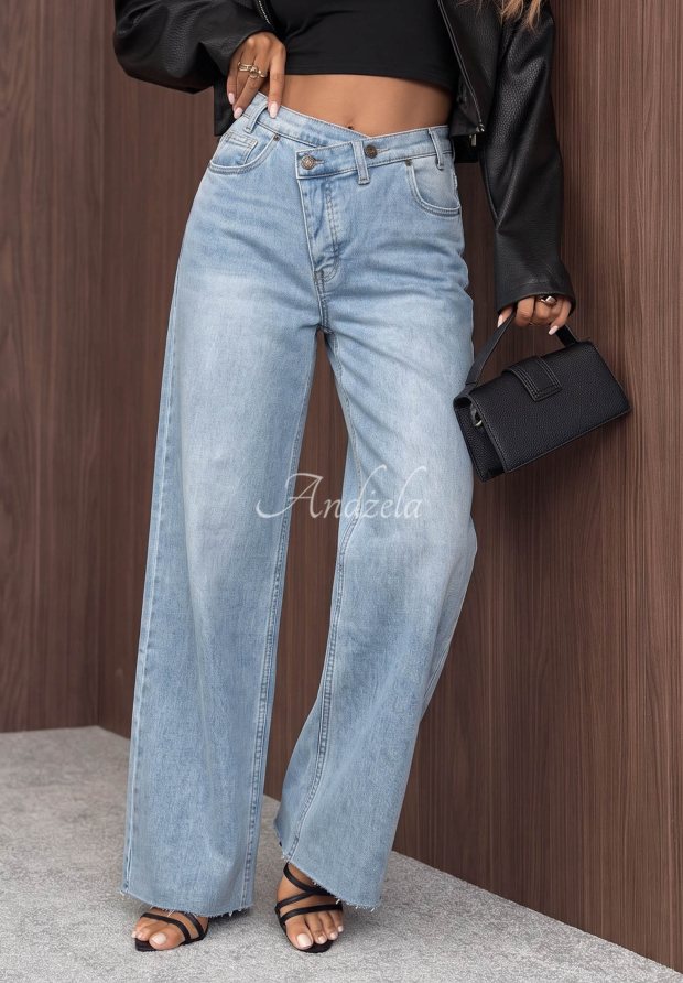 Spodnie jeansowe wide leg Morning Calm jasnoniebieskie