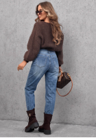 Spodnie jeansowe mom fit z przeszyciami Daily Routine niebieskie
