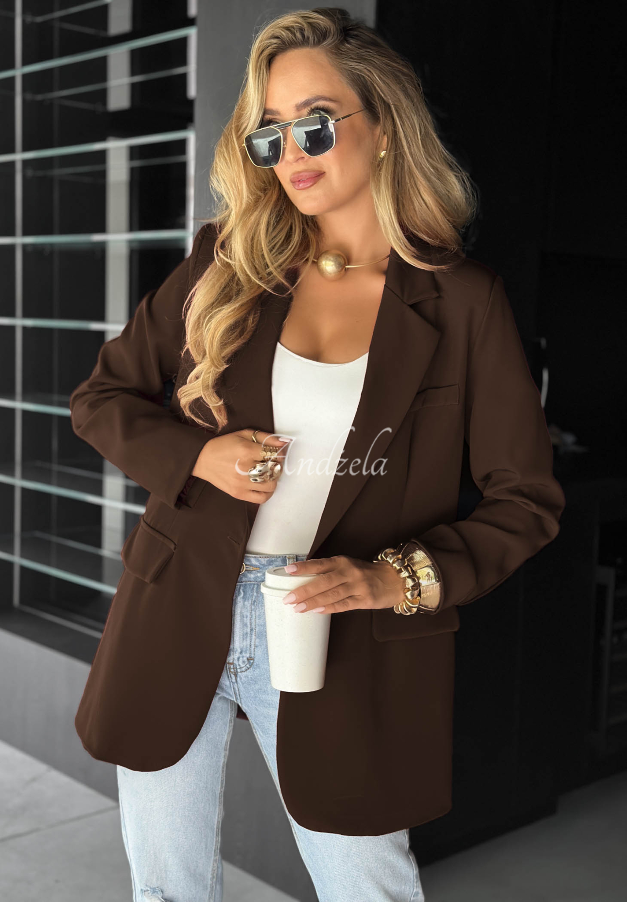 Best Version oversize jacket chocolate
