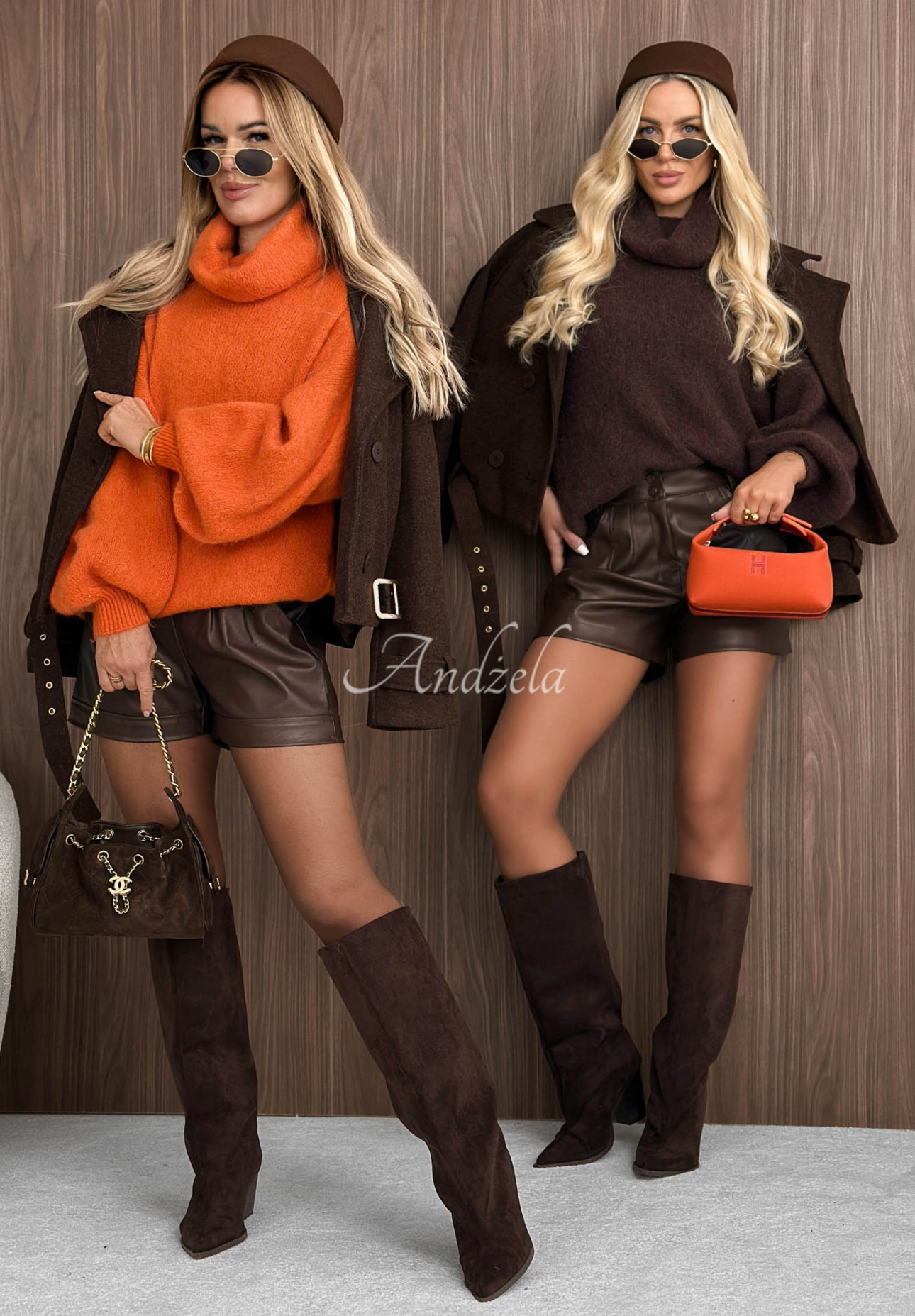 Soft orange Home Again baby alpaca turtleneck sweater