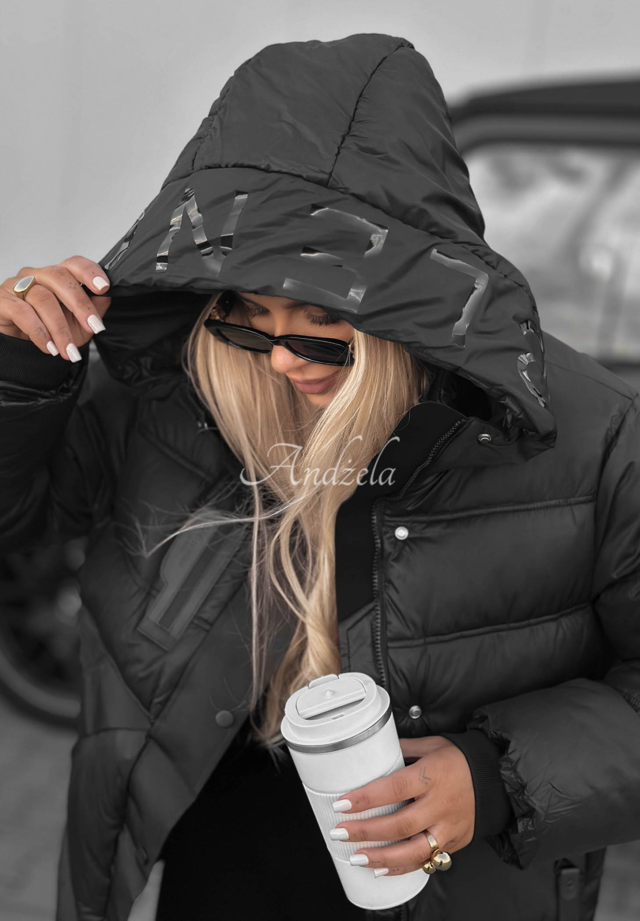 Simple Theory Black Quilted Hooded Jacket