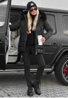 Długa pikowana kurtka z futerkiem Snow Babe beżowa
