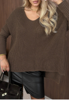 Asymetryczny sweter oversize Amber Knit mokka