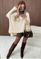 Asymetryczny sweter oversize Amber Knit mokka