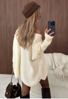 Asymetryczny sweter oversize Amber Knit mokka