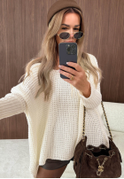 Asymetryczny sweter oversize Amber Knit mokka