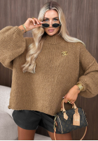 Miękki sweter Lola Love camelowy