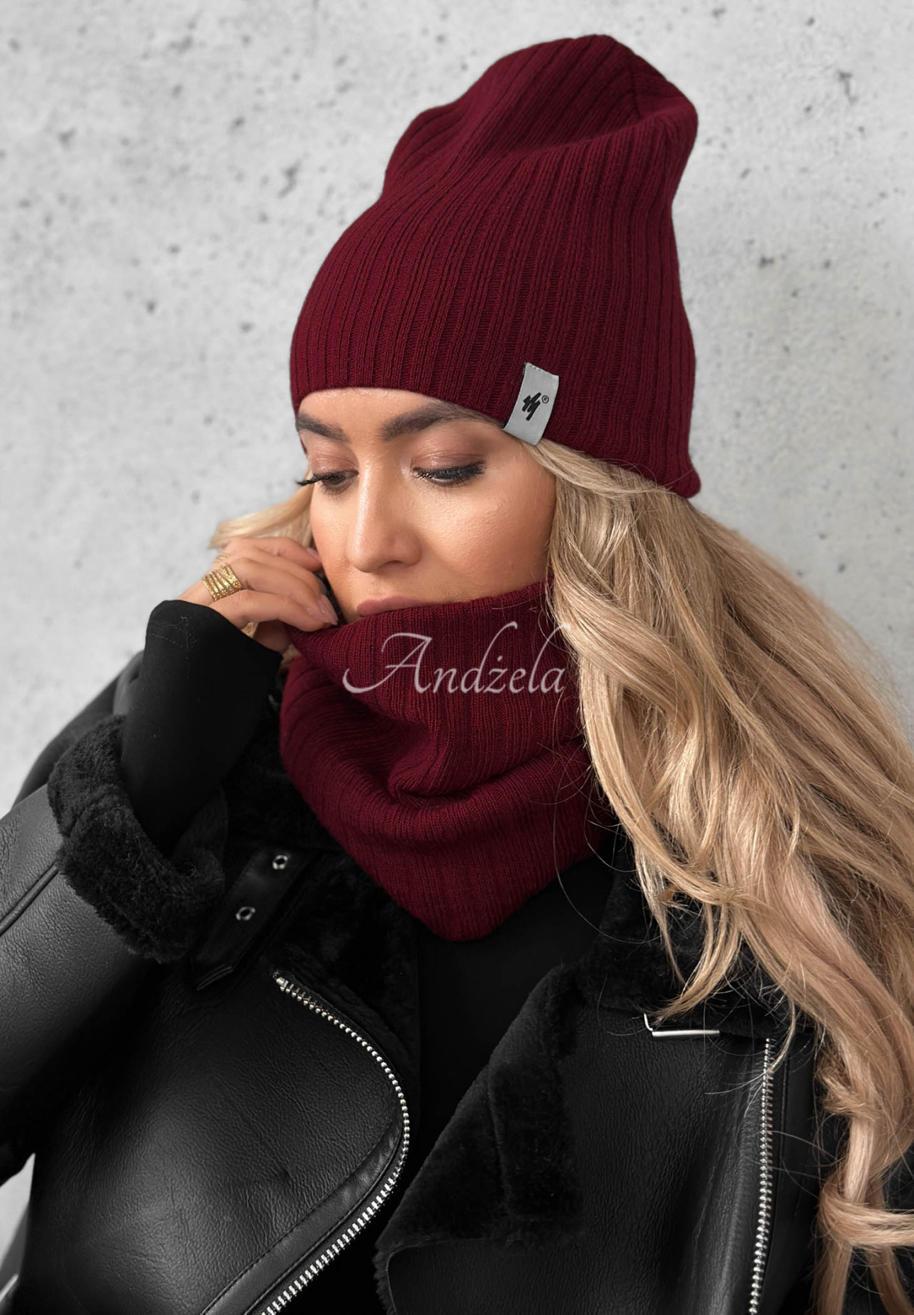 Striped cap Line burgundy