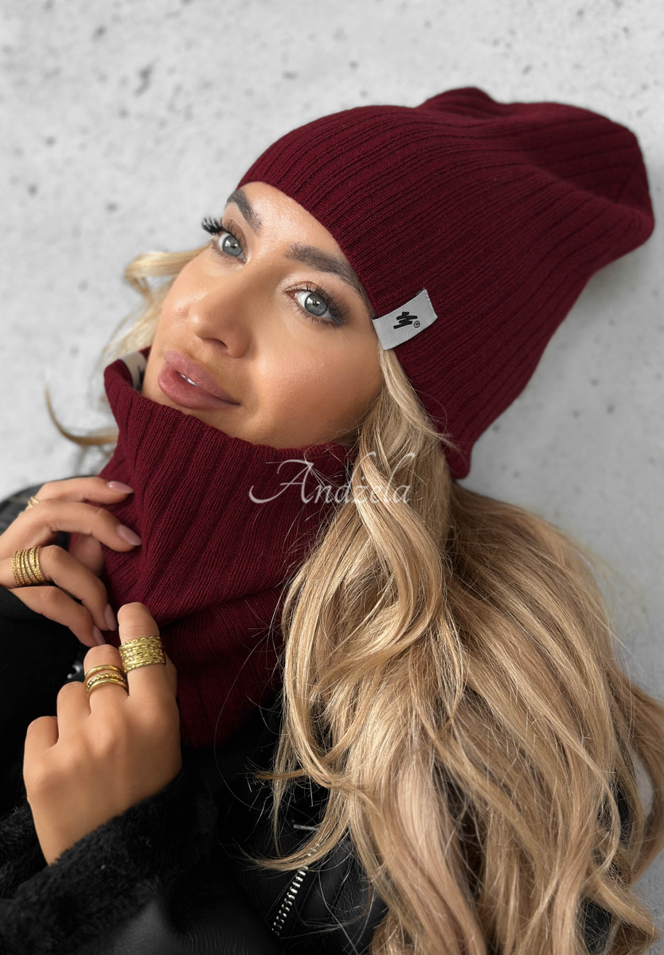 Striped cap Line burgundy