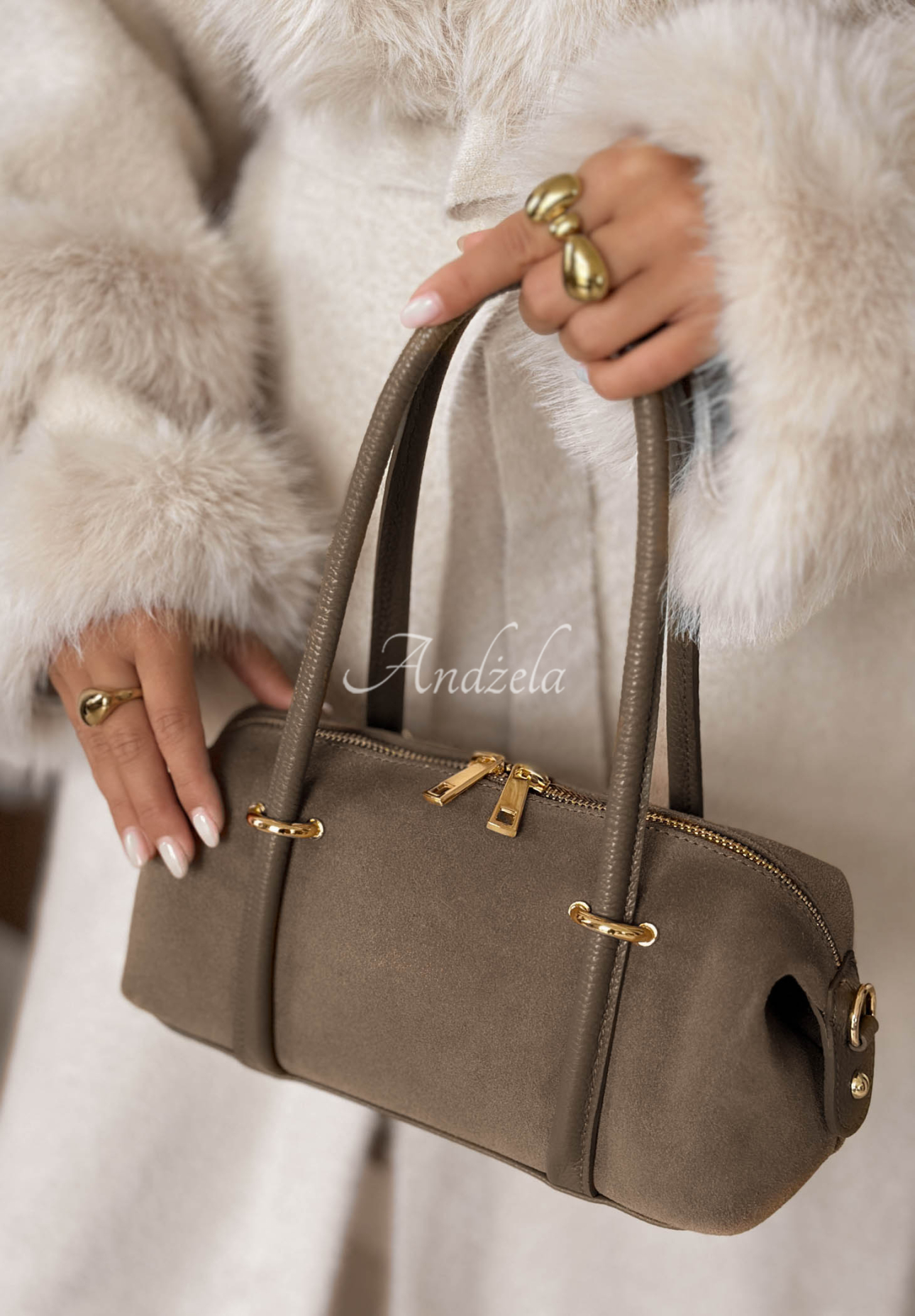 Zamszowa torebka Morning Elegance mokka