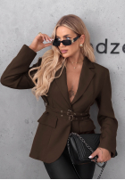 Klasyczna marynarka z paskiem Bella Chic czarna