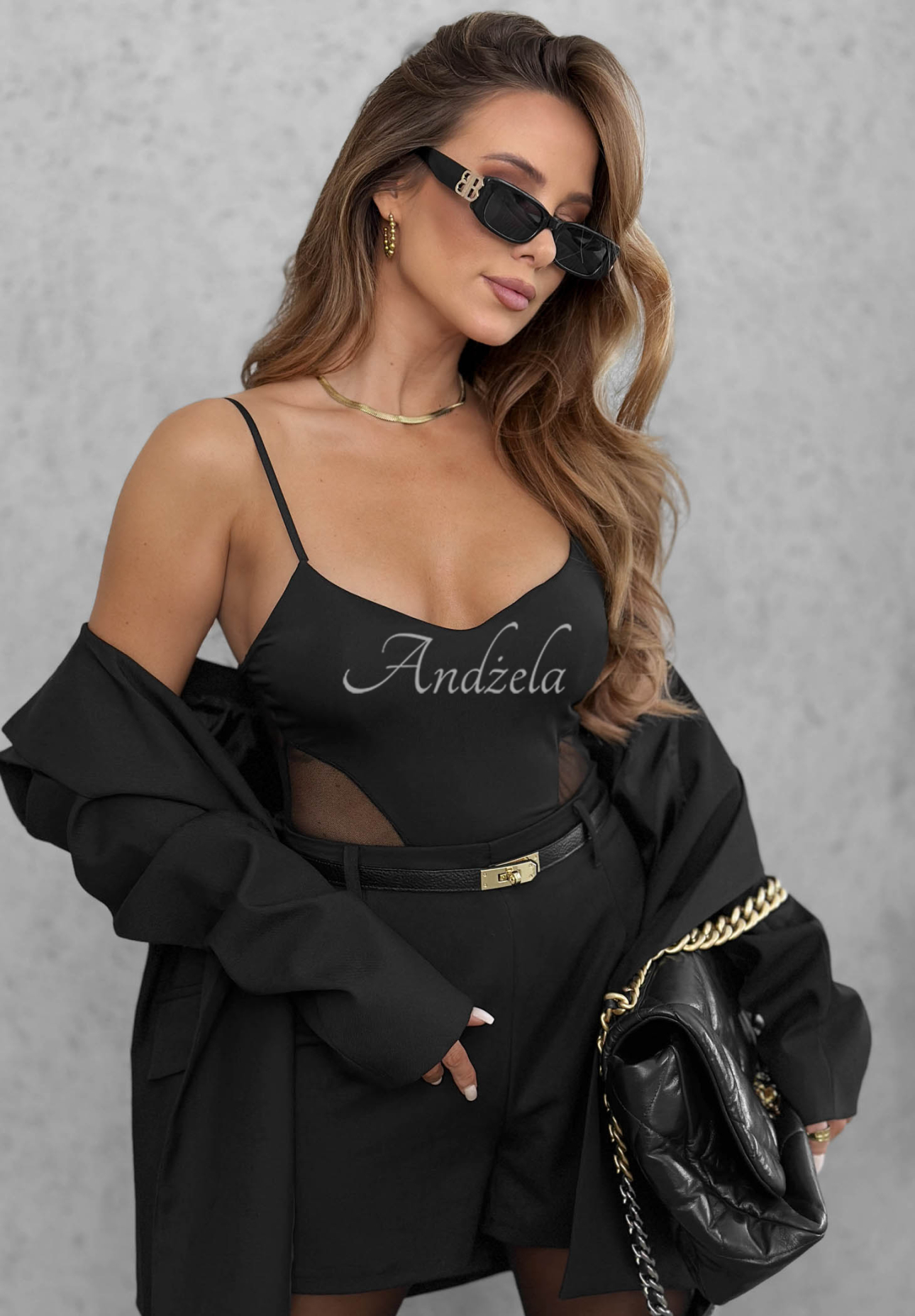 Crimson Kiss Black Strapless Bodysuit with Mesh