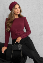 Bluzka longsleeve z różą One Second czarna