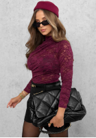 Koronkowa bluzka lonsleeve Forbidden Kiss jagodowa