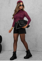 Koronkowa bluzka lonsleeve Forbidden Kiss jagodowa