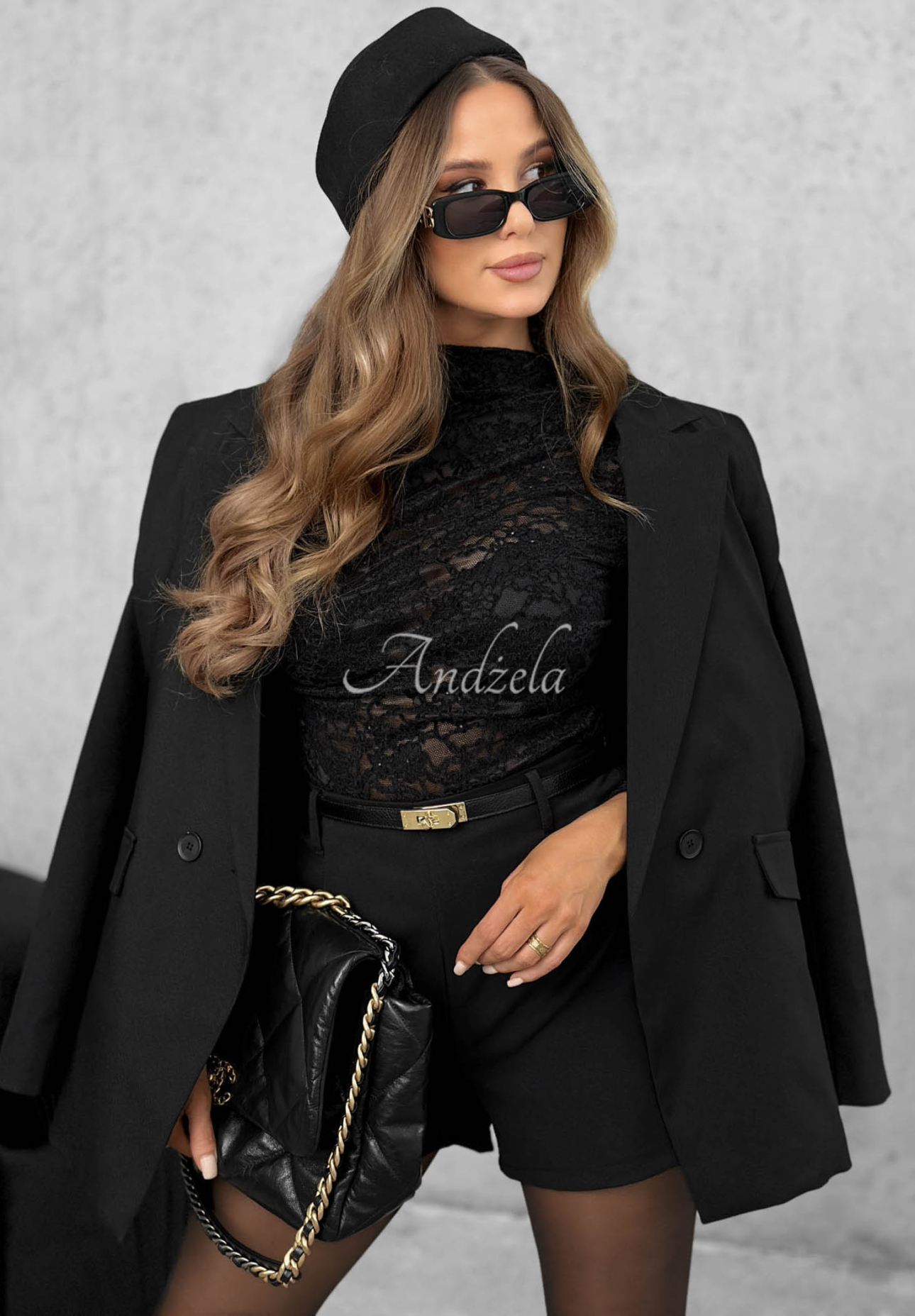 Koronkowa bluzka lonsleeve Forbidden Kiss czarna