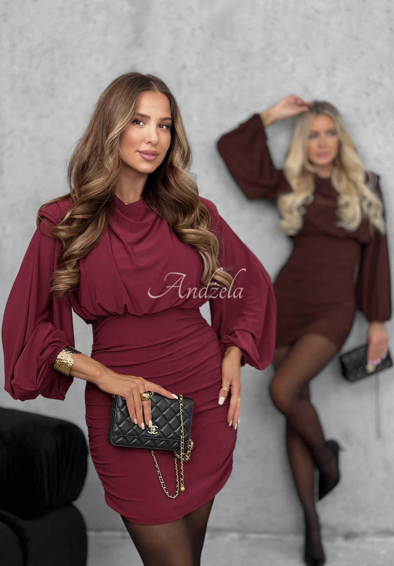 Maybe Next Time Burgundy Dress with Ruffles and Puffs