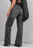 Spodnie jeansowe straight Bad Babe granatowe