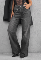 Spodnie jeansowe straight Bad Babe granatowe
