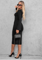 Sukienka longsleeve dzwonek Champagne Nights czarna