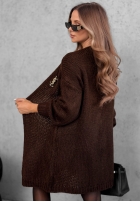 Long knitted cardigan Bueno chocolate