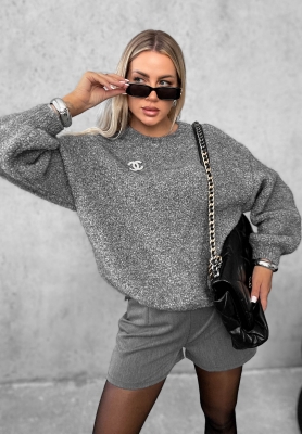Long Evening Gray Mohair and Wool Sweater