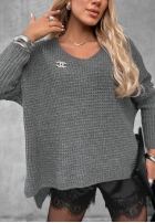 Asymetryczny sweter oversize Amber Knit mokka