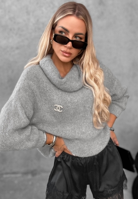 Lovely Cute Soft Alpaca Turtleneck Sweater, Gray