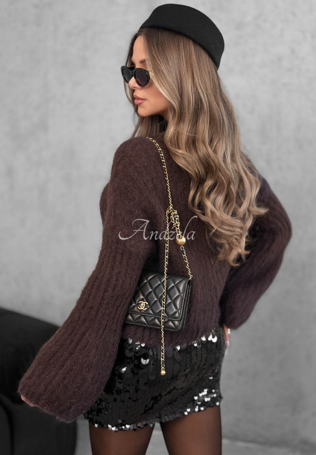 Better Than That Chocolate-Colored Mohair Sweater with Wide Sleeves