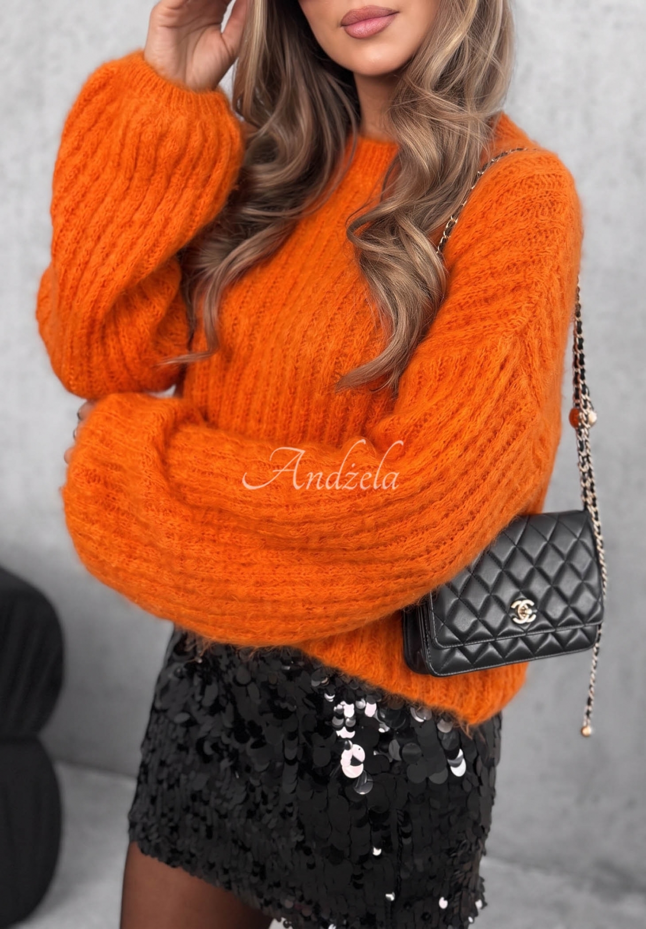 Mohair sweater with wide sleeves Better Than That orange