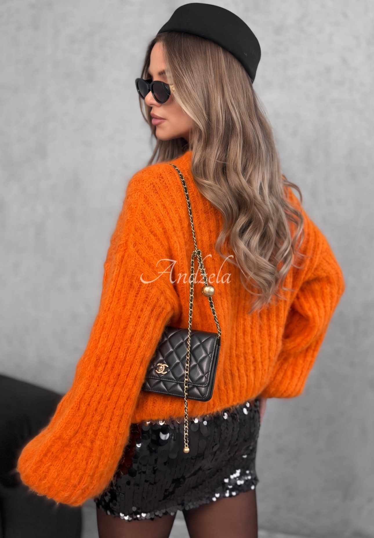 Mohair sweater with wide sleeves Better Than That orange