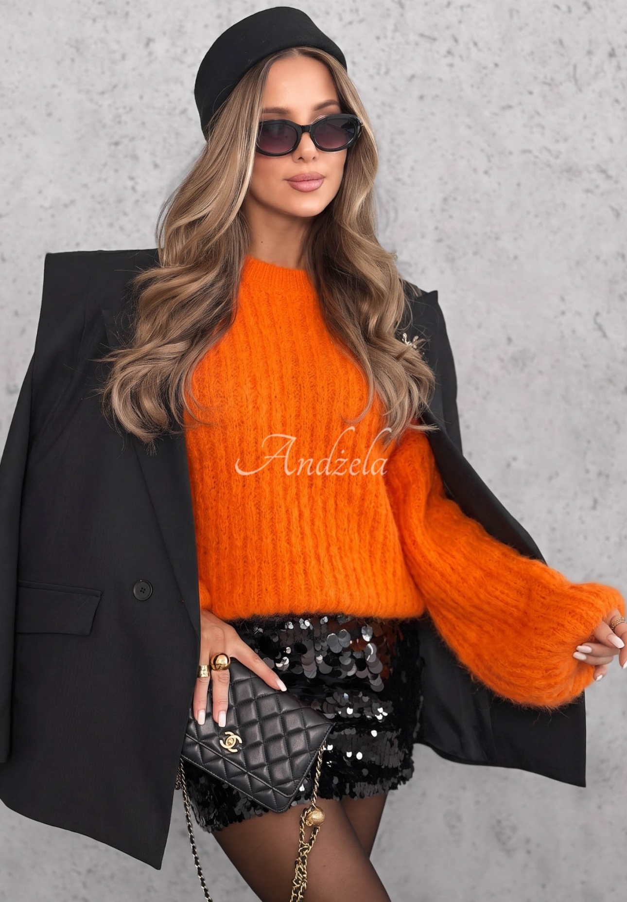 Mohair sweater with wide sleeves Better Than That orange