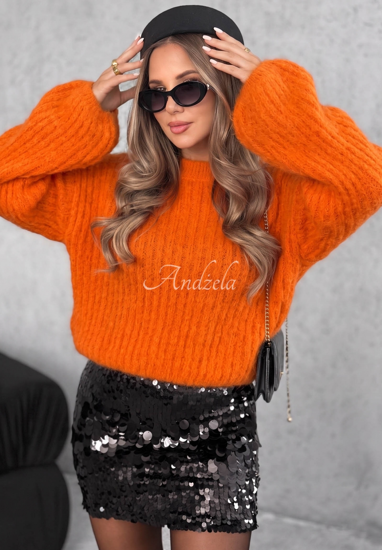Mohair sweater with wide sleeves Better Than That orange